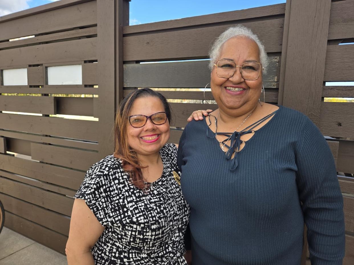 Florence Mae West, left, will be speaking at the Our Legacy event on Friday, which is being organized by Shelley Fashan, right. (Cassidy Chisholm/CBC - image credit)