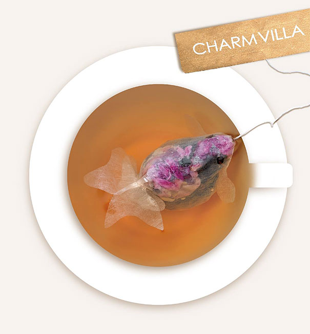 These magical goldfish tea bags are made by Charmvilla. Find out more here.