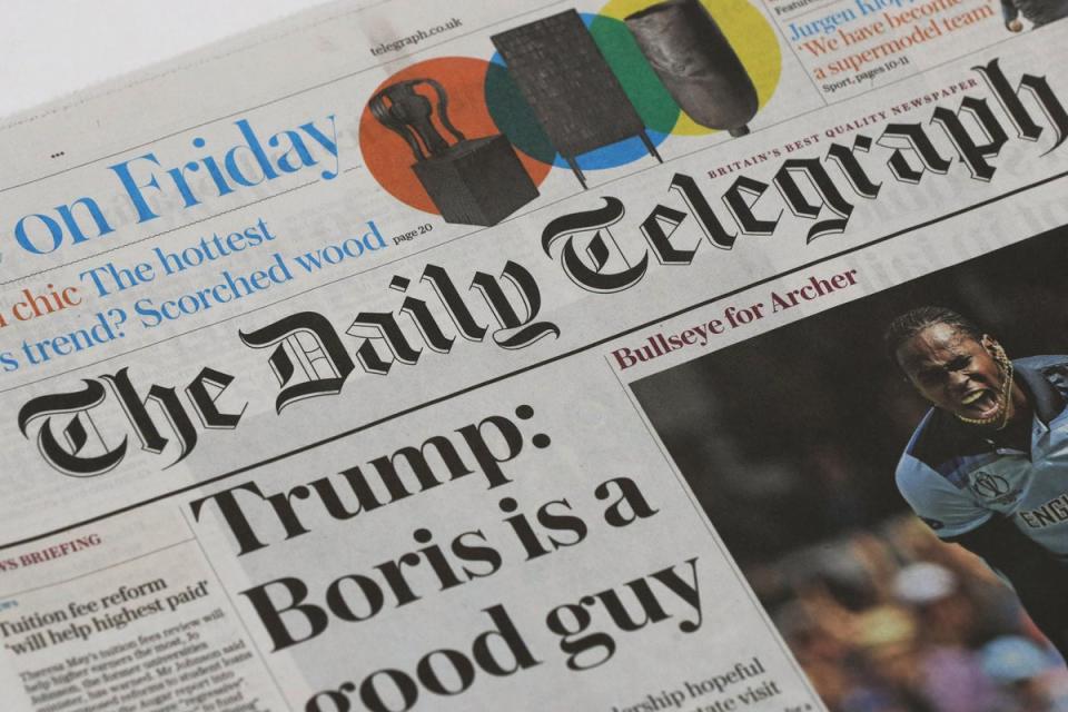 The UAE-backed firm that appeared on the cusp of controlling the Telegraph has backed out of the process of buying the newspaper after the Government took steps towards blocking the deal (Jonathan Brady/PA) (PA Archive)