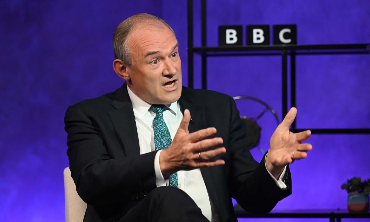 <span>Ed Davey: ‘I had a choice, as did every Liberal Democrat minister – did I stay there or did I go?’</span><span>Photograph: Jeff Overs/BBC/PA</span>