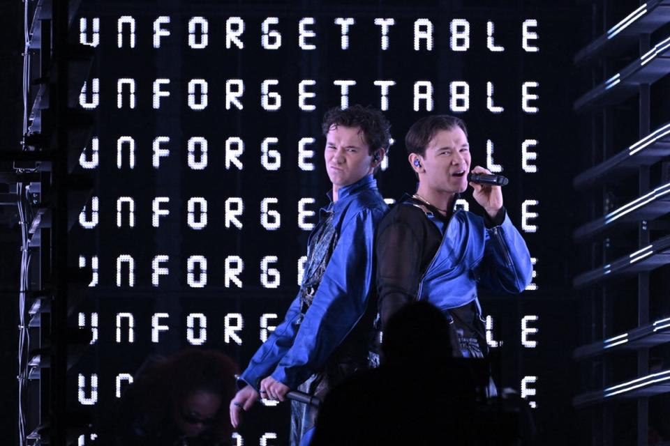 Marcus & Martinus performing ‘Unforgettable' (TT News Agency/AFP via Getty Ima)