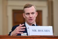 David Holmes testifies before a House Intelligence Committee hearing as part of the impeachment inquiry into U.S. President Donald Trump on Capitol Hill in Washington