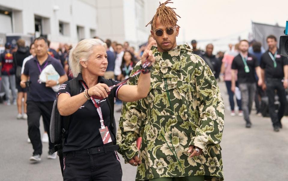 Lewis Hamilton arrives in the paddock at Circuit Gilles-Villeneuve in Montreal - AFP