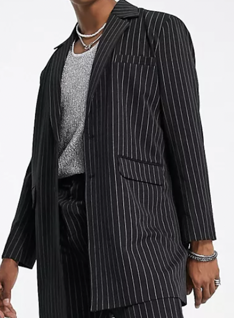 Longline Pinstripe Blazer