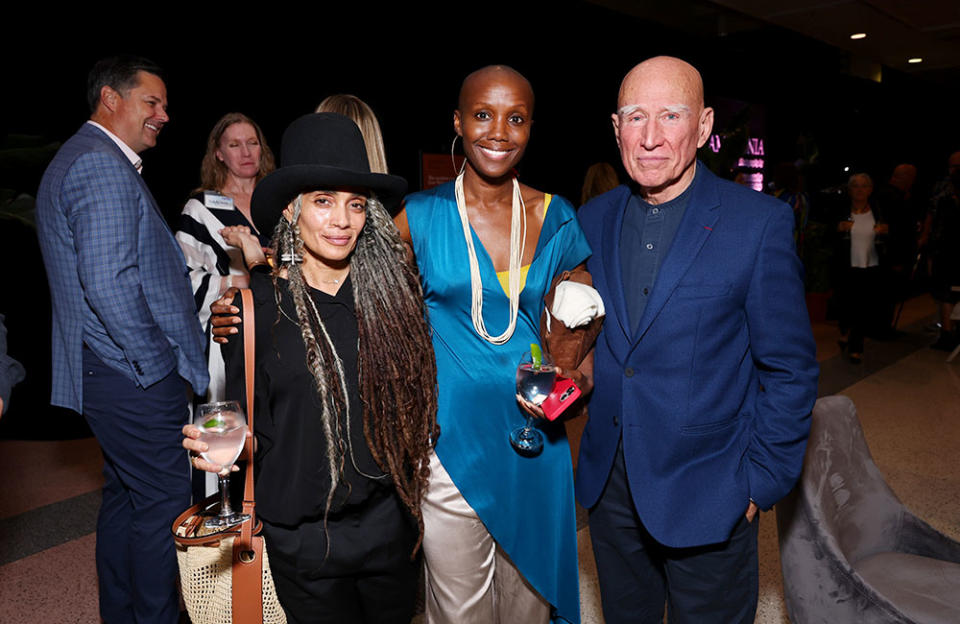 (L-R) Lilakoi Moon, Tiffany Persons and Sebastião Salgado attend The Annenberg Foundation presentation of The North American premiere of Amazônia: photography by Sebastião Salgado at the California Science Center on October 19, 2022 in Los Angeles, California.