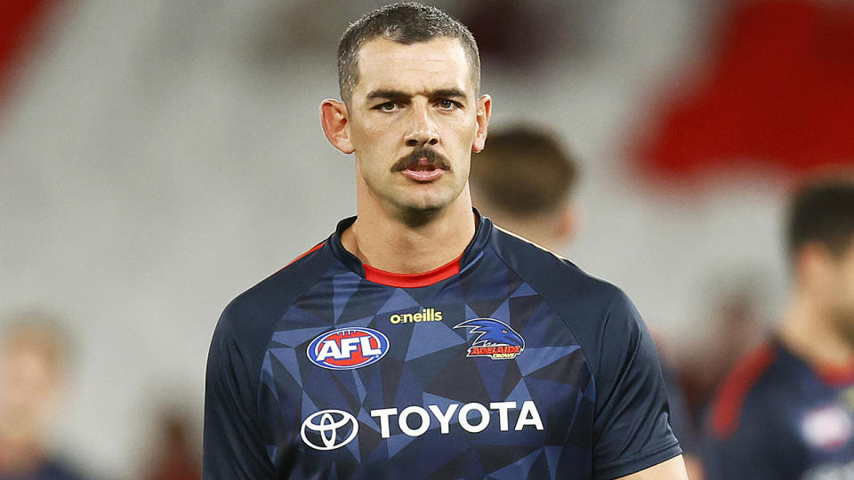 Taylor Walker returned for Adelaide in round four, having serves a six-week suspension for making a racist comment while spectating a state league match last year. (Photo by Daniel Pockett/Getty Images)