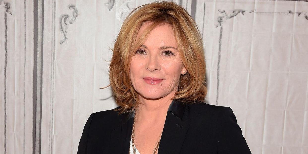 kim cattrall fringe haircut transformation