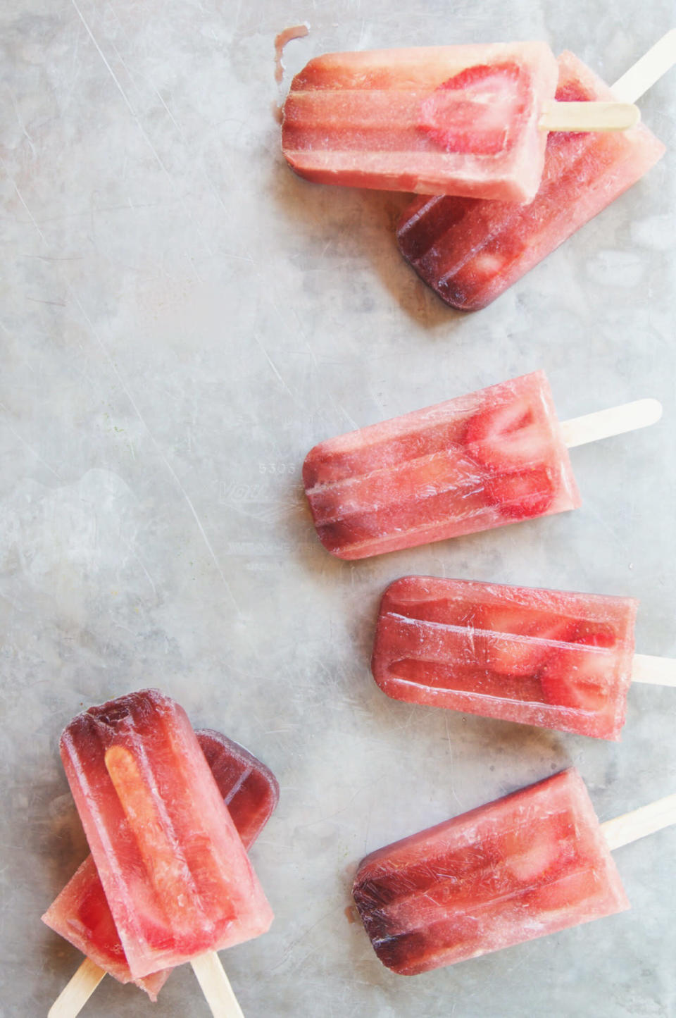 Rosé and watermelon popsicles