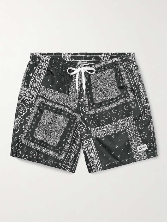 Faherty Straight-Leg Long-Length Printed Recycled Swim Shorts - Men - Blue Swimwear - Xs