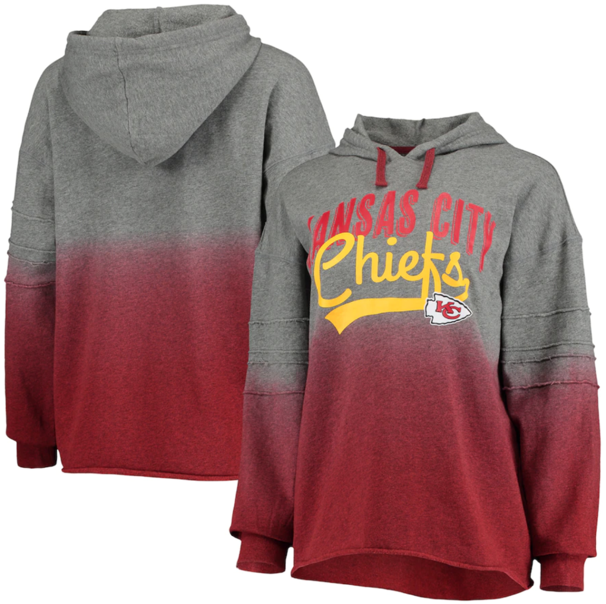 Chiefs Dip-Dye Crop Pullover Hoodie