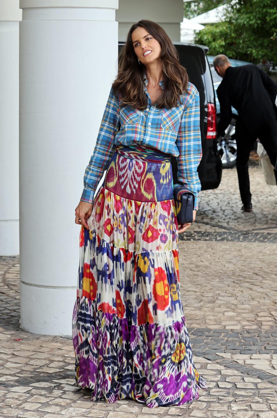 Izabel Goulart seen arriving at hotel Martinez during the 75th Cannes Film Festival 2022. - Credit: Marijo Cobretti / SplashNews.com