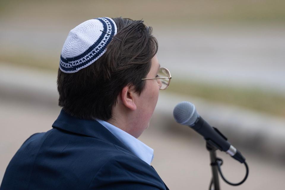 Emily Bourgeois, the Texas director of the Religious Action Center of Reform Judaism, told reporters Thursday that Texas' school chaplain bill felt like “an existential threat to the Jewish community here in Texas.” She added that “the Jewish community coalesced around (fighting) this policy in a really unprecedented way.”