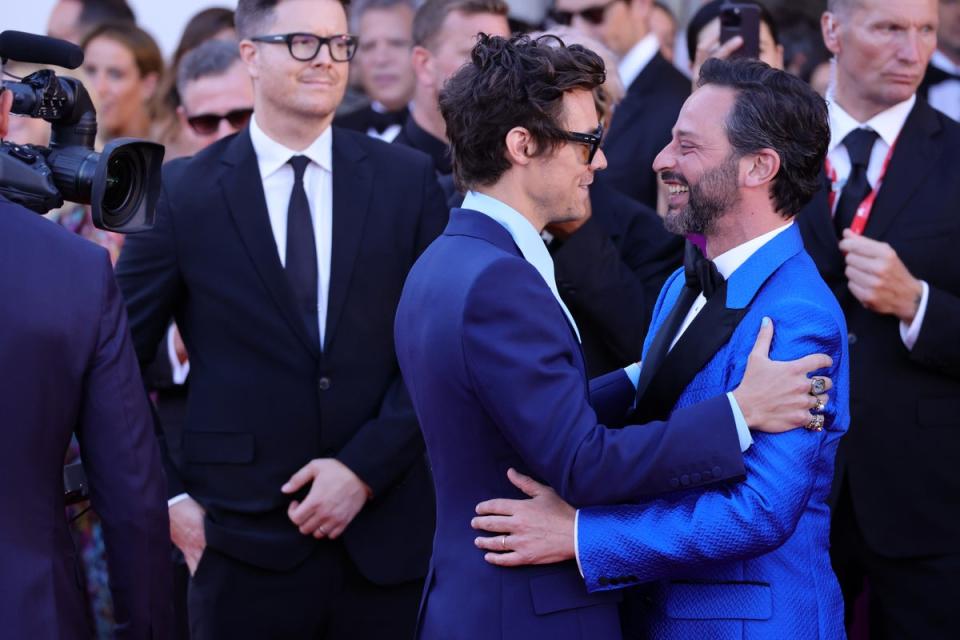 Styles and Kroll at the ‘Don’t Worry Darling’ premiere in Venice (Getty Images)