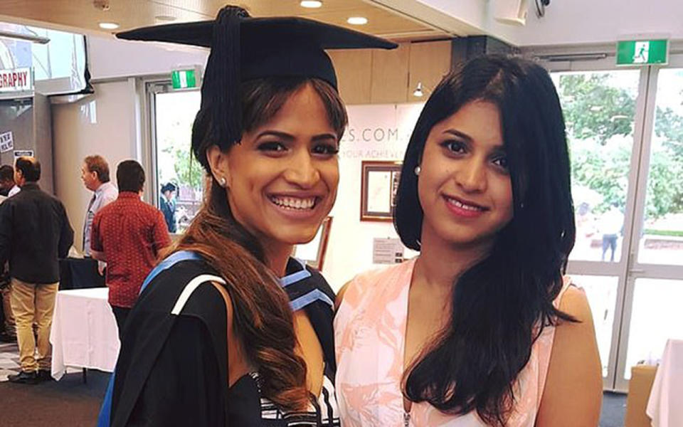 Her sister, Nithya (left), has issued a heartbreaking tribute to the Sydney dentist. Source: Facebook/Nithya Reddy