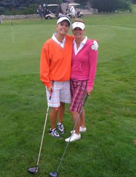 Penny Cauzillo of Candon, left, and Wendy Kroll of Chesterfield work together on the 2024 Ford F-150 launch and find time to relax golfing afterward. They're seen here at Taylor Meadows in Taylor in 2009.