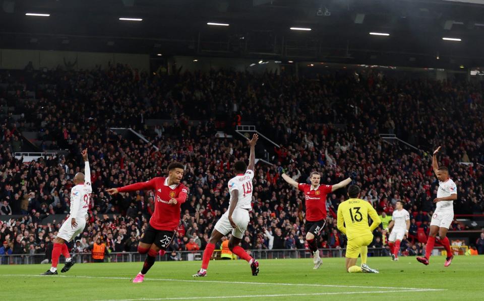 Jadon Sancho offside goal - Manchester United: Harry Maguire's stroke of misfortune hands Sevilla initiative - Reuters/Lee Smith