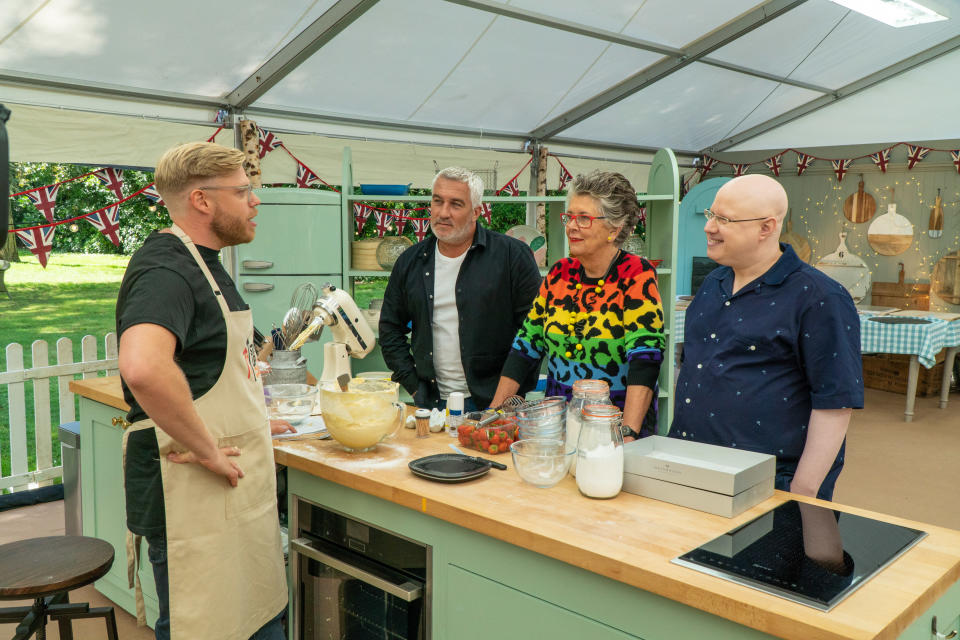 Rob Beckett with Paul, Prue and Matt.