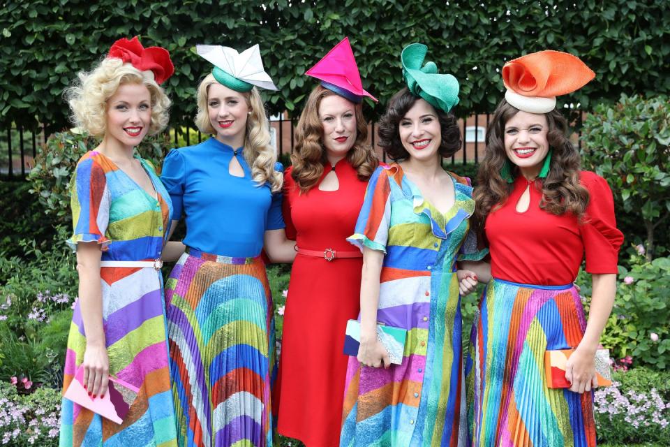 <p>The Tootsie Rollers varied in rainbow patterns and vibrant headpieces. </p>