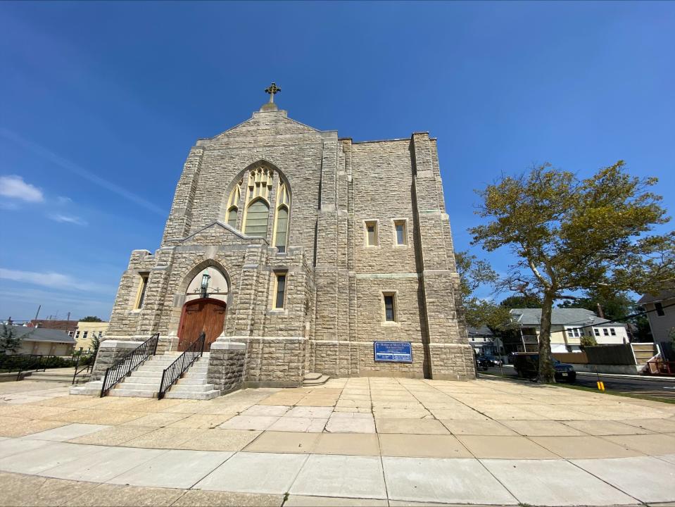 Outside of the closed Holy Spirit Roman Catholic Church in Asbury Park