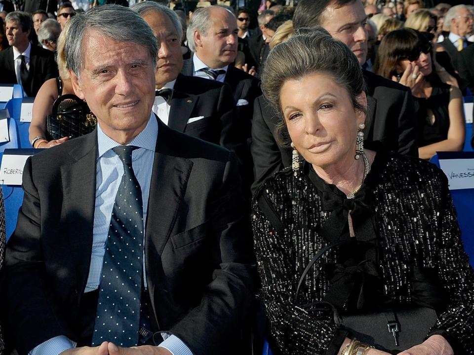 Rafaela Aponte-Diamant und Gianluigi Aponte bei der Vorstellung des Kreuzfahrtschiffs MSC Divina in Marseille, Frankreich, im Mai 2012. - Copyright: Luca Teuchmann/Getty Images