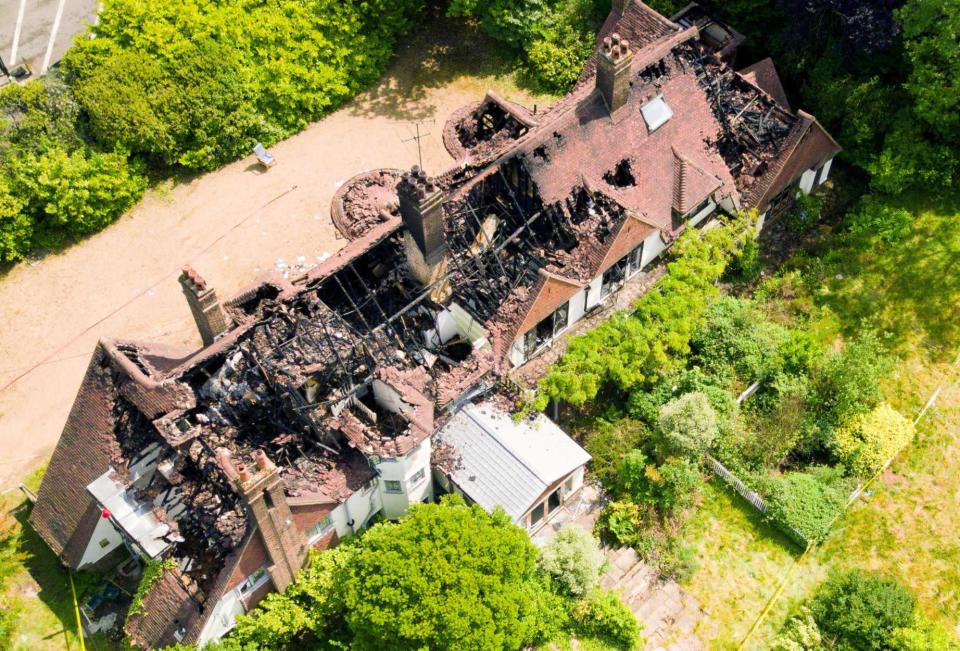 Williams' house was heavily damaged by the fire (Credit: SWNS)