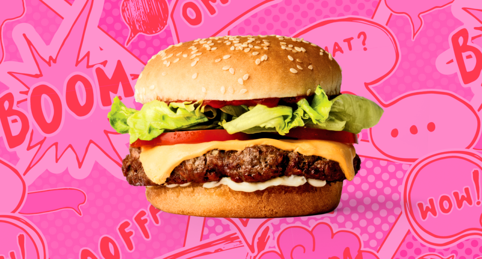 La Impossible Whopper y otras hamburguesas vegetales han provocado un contraataque. (Foto: Ilustración: Impossible Foods/Quinn Lemmers para Yahoo Vida y Estilo)