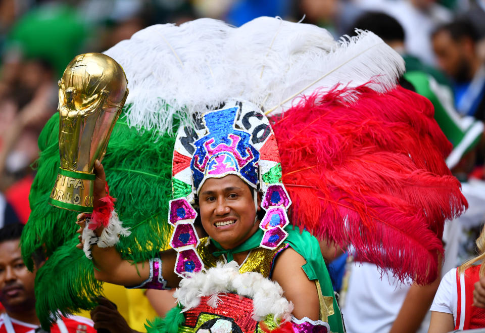 <p>Mexico fan inside the stadium before the match REUTERS/Dylan Martinez </p>