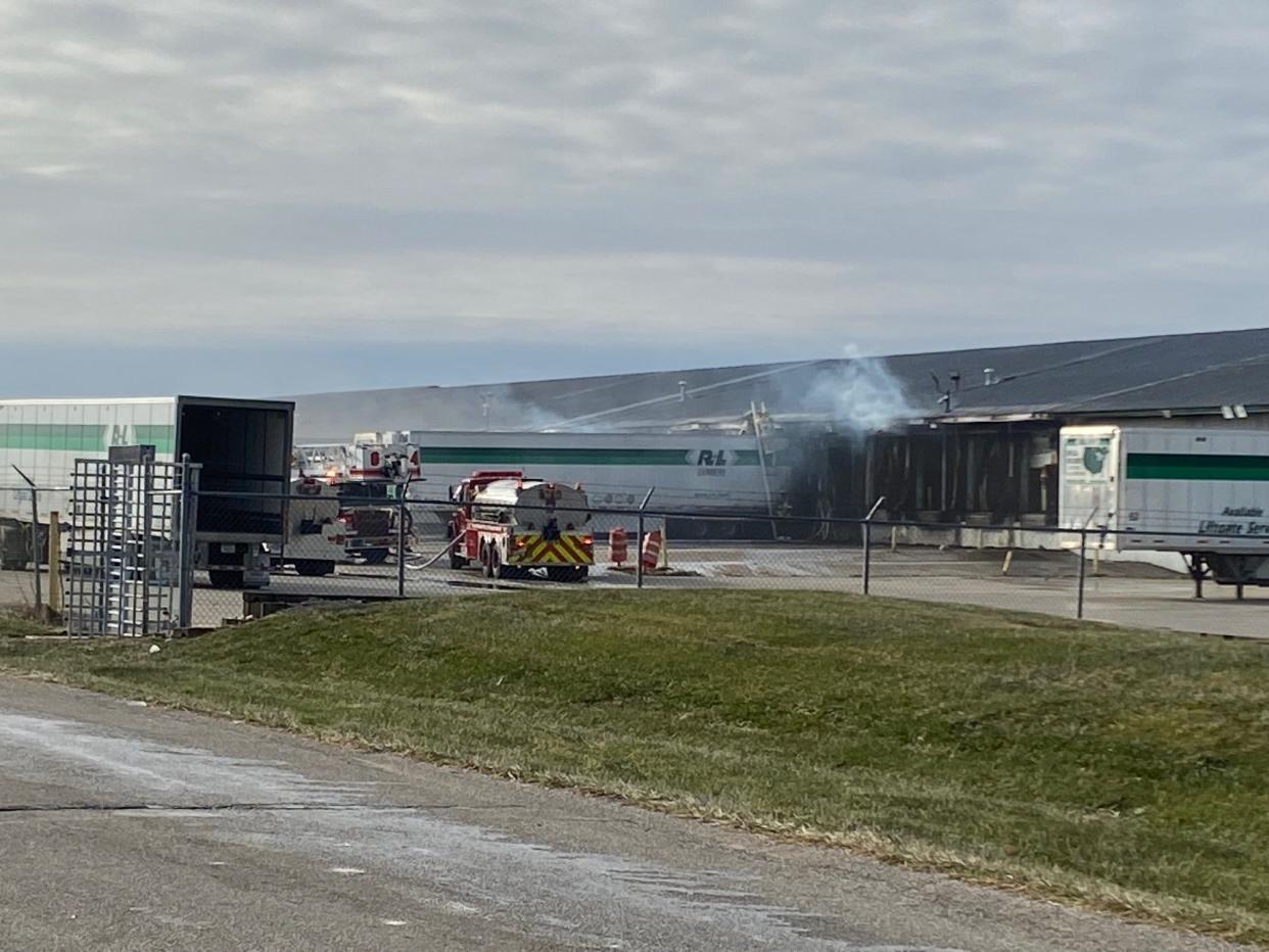 A fire Monday morning at the R & L Truck depot, at 14949 W. Ind. 28 west of Interstate 69, received a response from numerous fire departments in Delaware and Madison counties. No injuries were reported