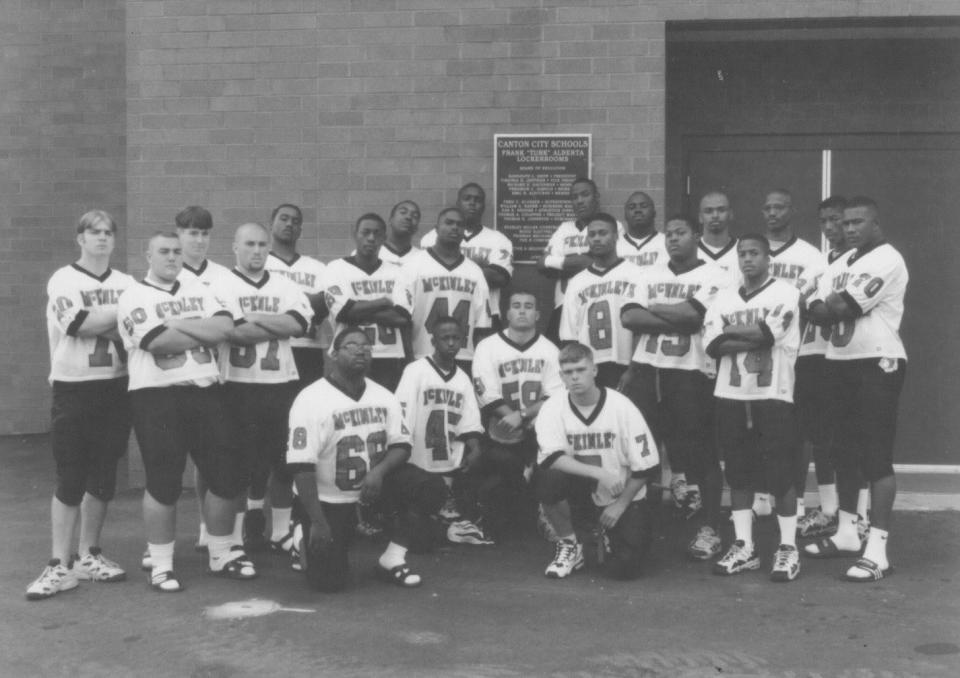 Seniors on the 1997 Canton McKinley football team pose for a photo ahead of the season. The Bulldogs won Ohio's Division I state championship and the USA Today national championship that season.