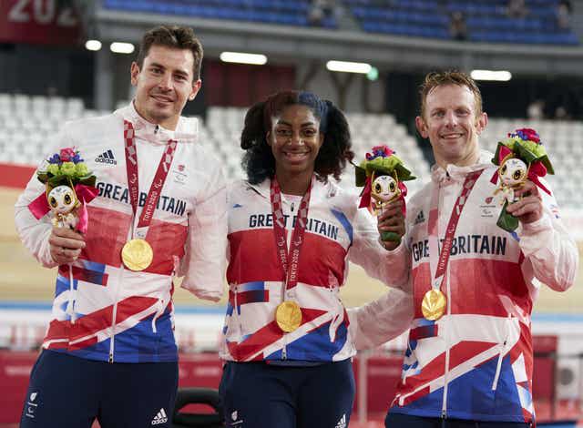 Jaco van Gass, left, won gold alongside Kadeena Cox and Jody Cundy in Tokyo 