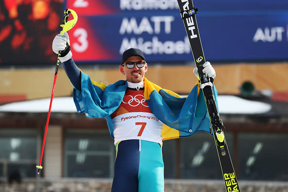 …Andre Myhrer! Der Schwede schnappte sich die Goldmedaille im Slalom der Männer.