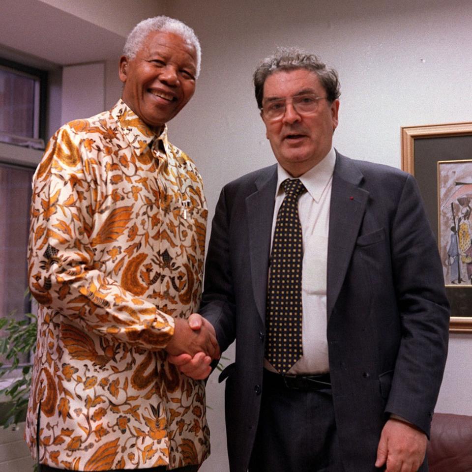 Meeting Nelson Mandela at the South African Embassy in Dublin, 2000 - PA