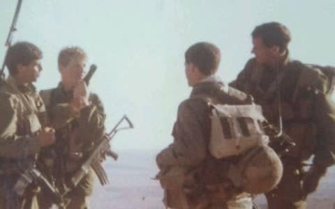 Benny Gantz (right) while serving as a paratrooper in the late 1980s - Credit: Courtesy: Dan Emergui