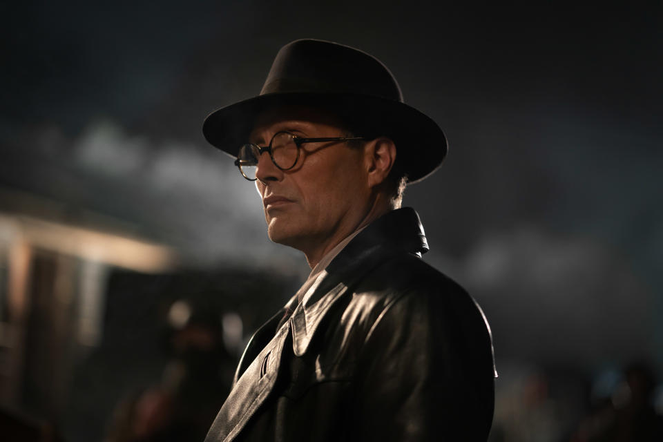 Doctor JÃ¼rgen VollerÂ (Mads Mikkelsen) in Lucasfilm's Indiana Jones and the Dial of Destiny. (Lucasfilm)