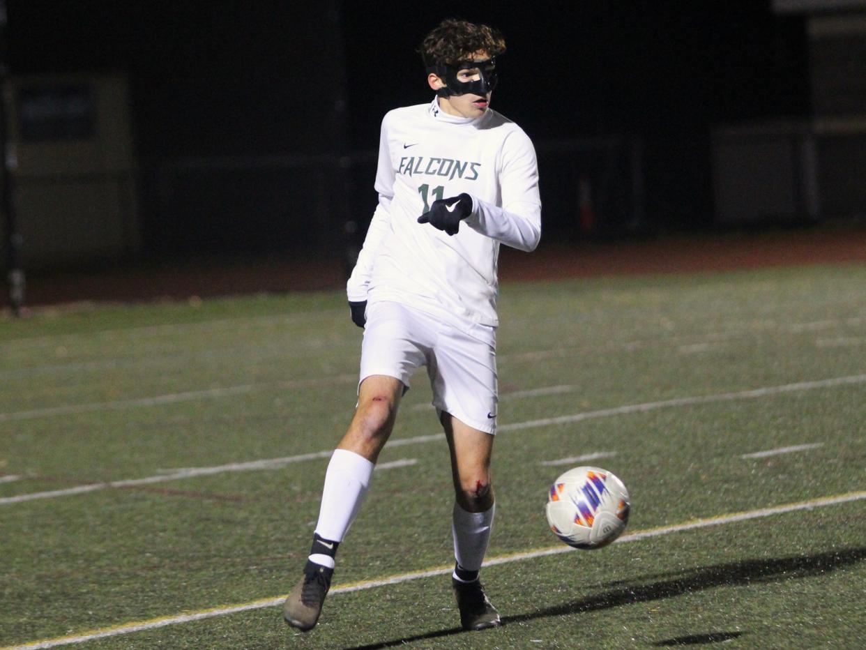 Dighton-Rehoboth's Spencer Jones, as pictured during a 2023 Division 3 Final Four soccer match against Norwell.