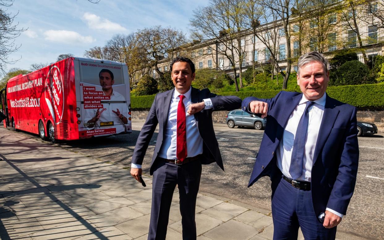 Labour Leader Sir Kier Starmer came to Edinburgh to lend his support to Scottish Labour Leader Anas Sarwar - Stuart Nicol