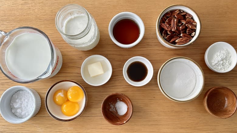 Ingredients for vanilla chai spice pudding