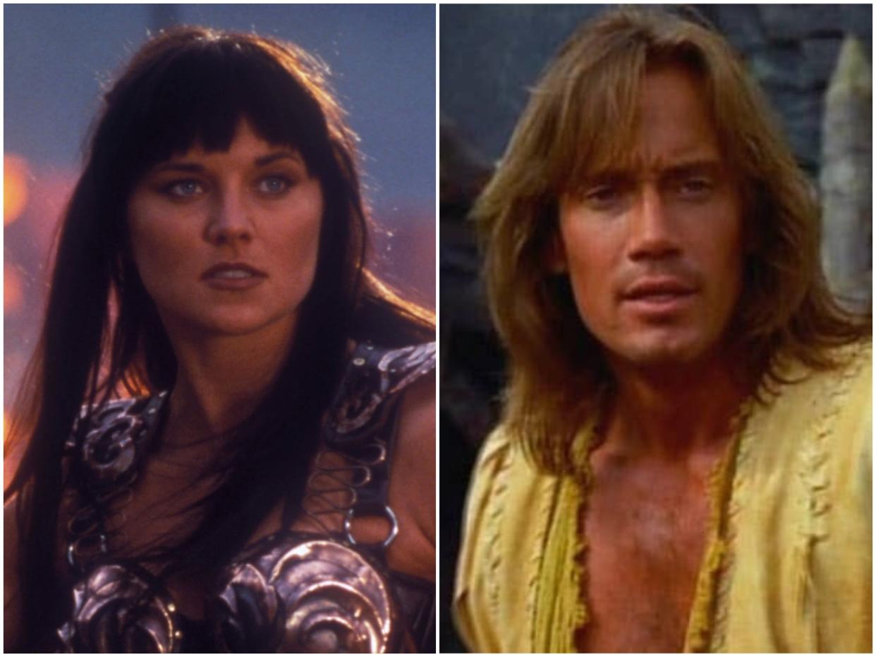 Lucy Lawless in Xena: Warrior Princess and Kevin Sorbo in Hercules: The Legendary Journeys (MCA TV)