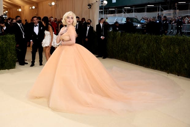 <p>Billie Eilish wearing Oscar de la Renta at the 2021 Met Gala.</p><p>Photo: Dimitrios Kambouris/Getty Images for The Met Museum/Vogue</p>