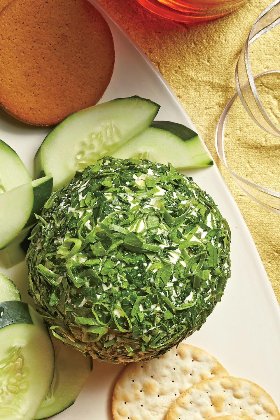 Feta-Olive-Fresh Herb Cheese Ball