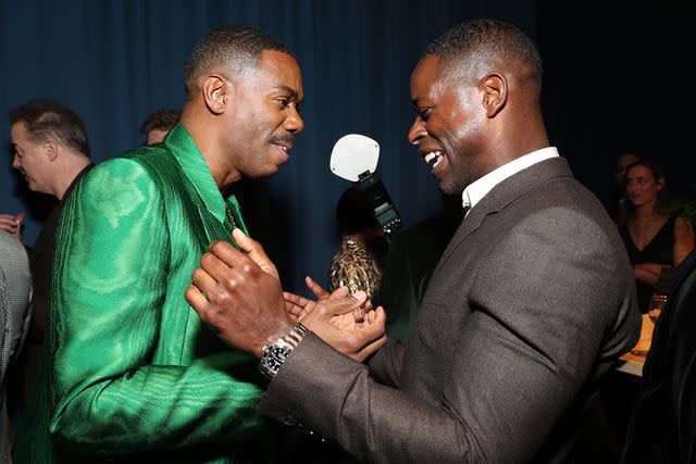 <p>Kevin Mazur/Getty</p> Colman Domingo and Sterling K. Brown