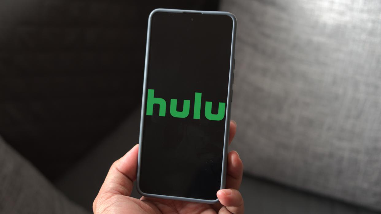  Hulu logo on a phone screen. 