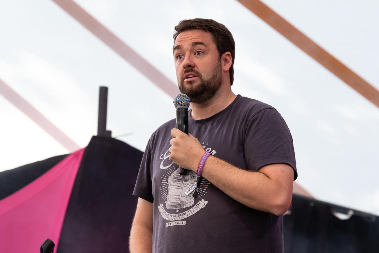 SOUTHWOLD, ENGLAND - JULY 20: Jason Manford performs on the comedy stage during Latitude Festival 2019 at Henham Park on July 20, 2019 in Southwold, England. (Photo by Carla Speight/Getty Images)