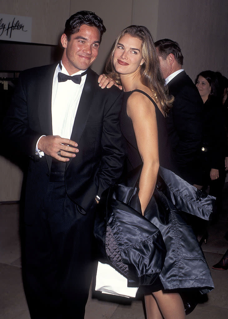Friendly exes Dean Cain and Brooke Shields attend a glam event on Nov. 9, 1995, at the Beverly Hilton Hotel in Beverly Hills, Calif. (Photo: Ron Galella, Ltd./Ron Galella Collection via Getty Images) 