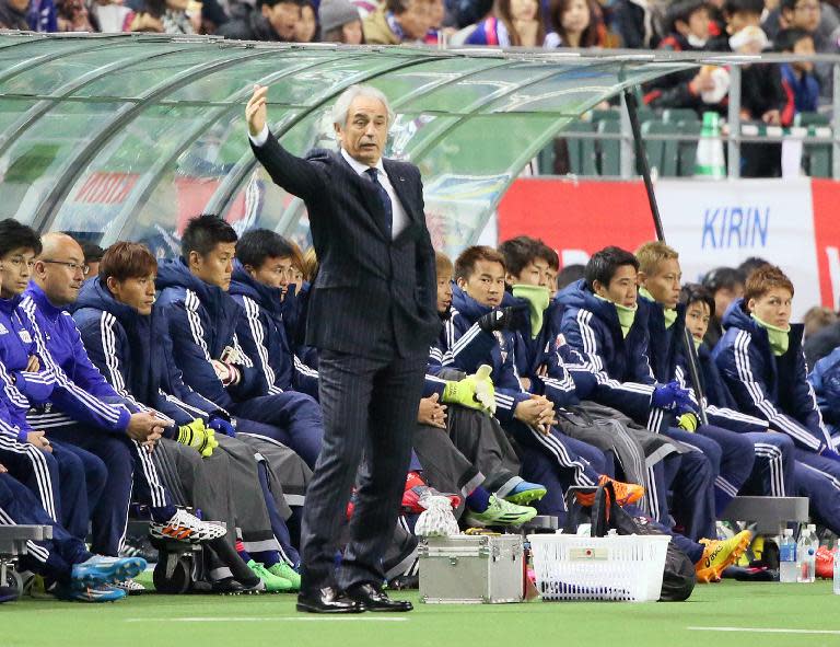 Japan's new head coach of Vahid Halilhodzic notches a win for his first match in charge on March 27, 2015, beating Tunisia 2-0