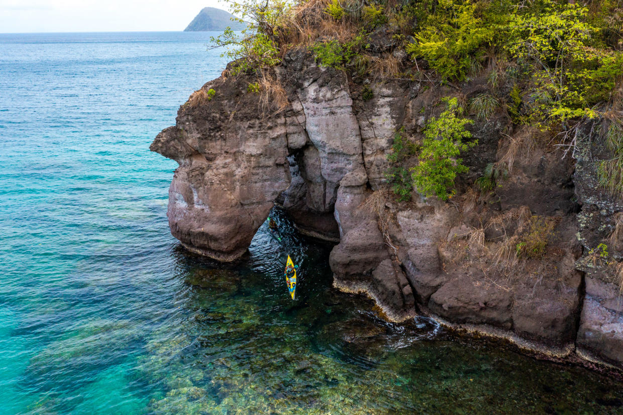 A kayak in the Waitukubuli Sea Trail in Dominica.