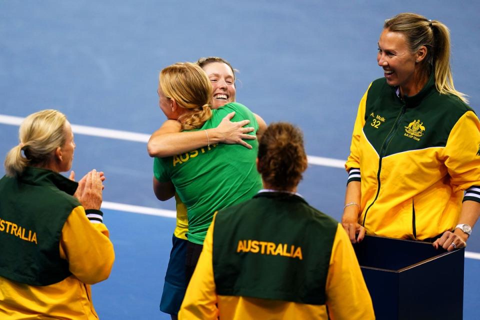 Australia defeated Great Britain to reach the Billie Jean King Cup final (Jane Barlow/PA) (PA Wire)