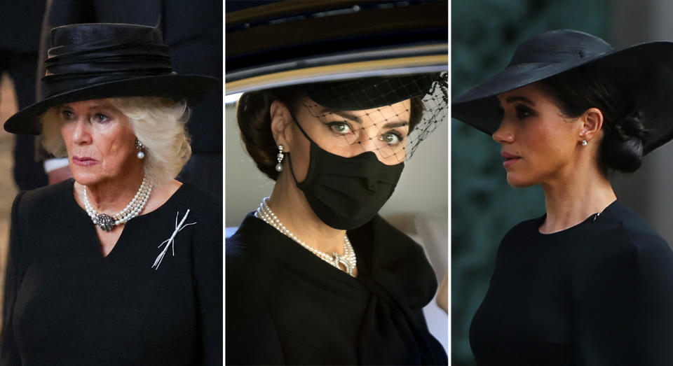 Although the late Queen Elizabeth loved pearls, the tradition of wearing pearl jewelry during mourning dates much further back.  (Getty Images)