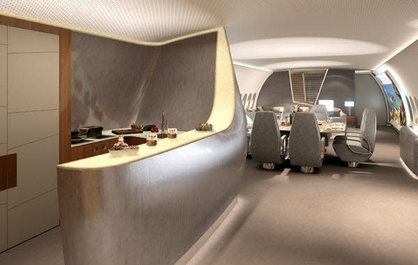 Rendering of Lufthansa Technik's VIP A350 cabin.