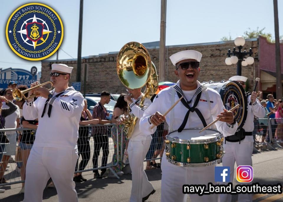 The U.S. Navy Band Southeast, a 10-piece band playing the music of New Orleans, will play at  The Marine Discovery Center's amphitheater Friday evening.